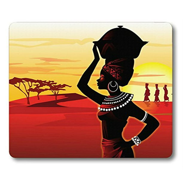 Smooffly Gaming Mouse Pad Custom,African Woman Personalized Design Non-Slip Rubber Mousepad 